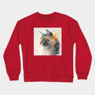 Abstract Cat Paint Crewneck Sweatshirt